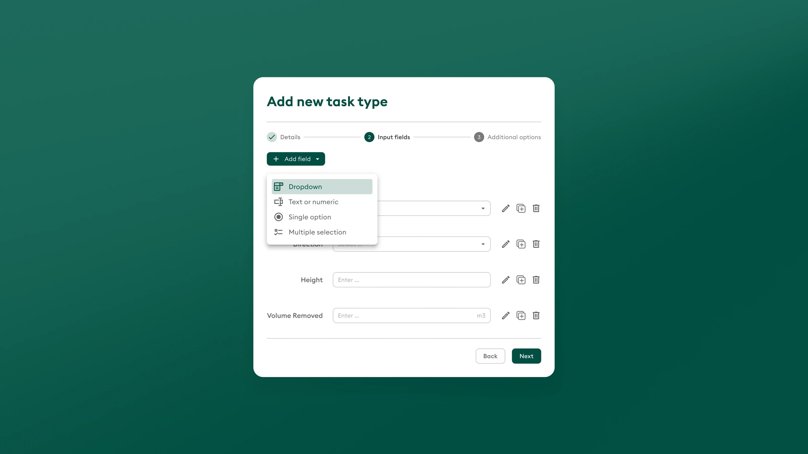 Custom task setup