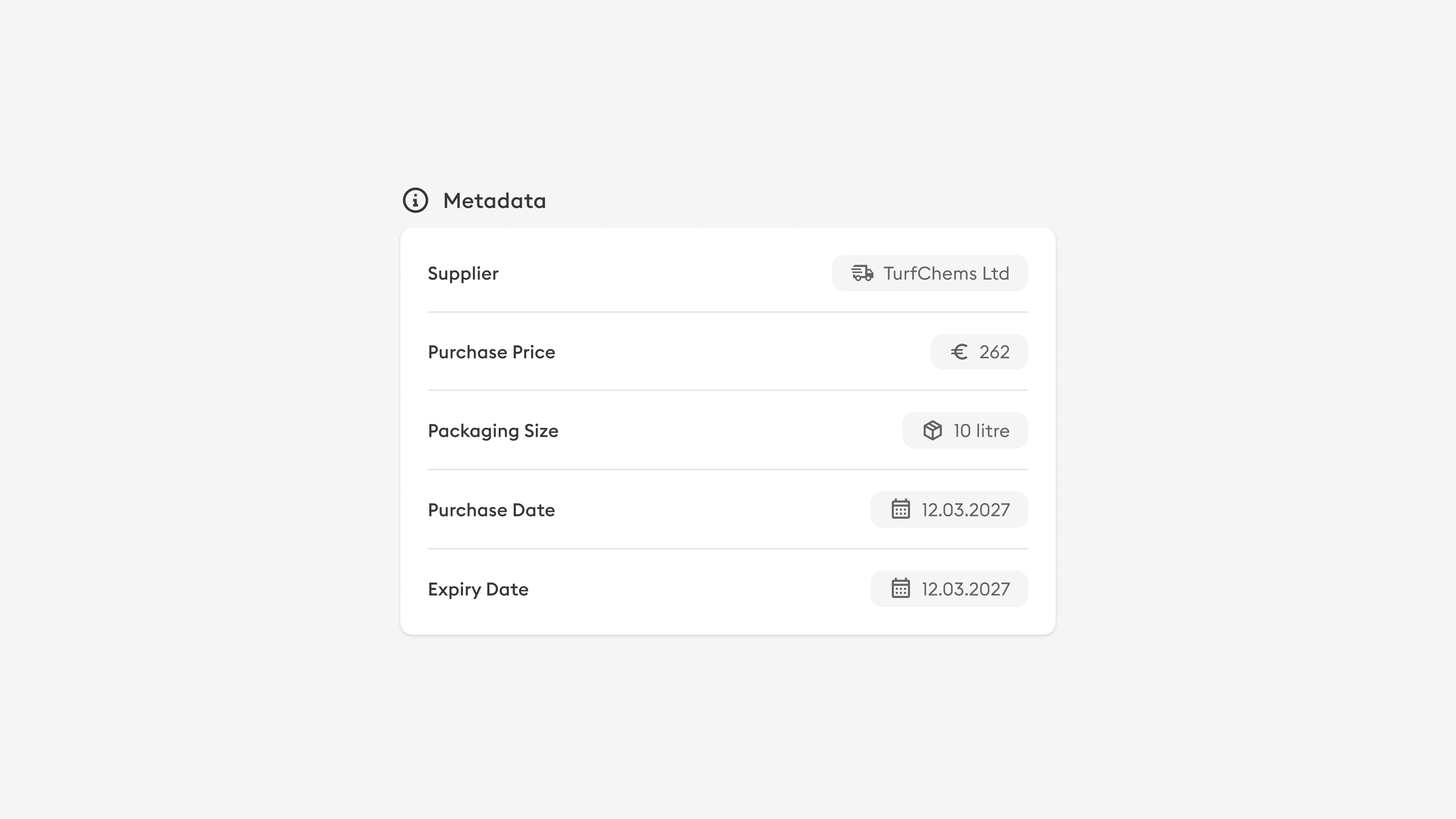 Supplier management interface