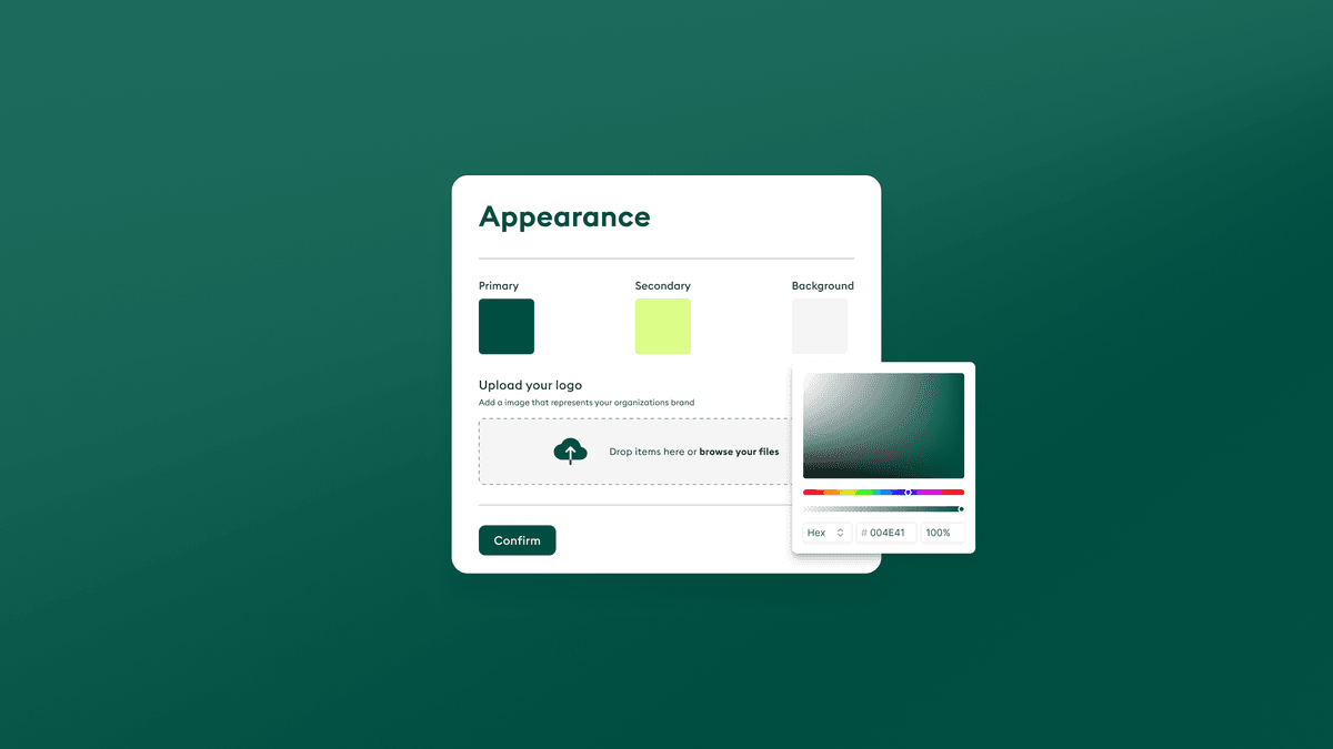 White label customization dashboard