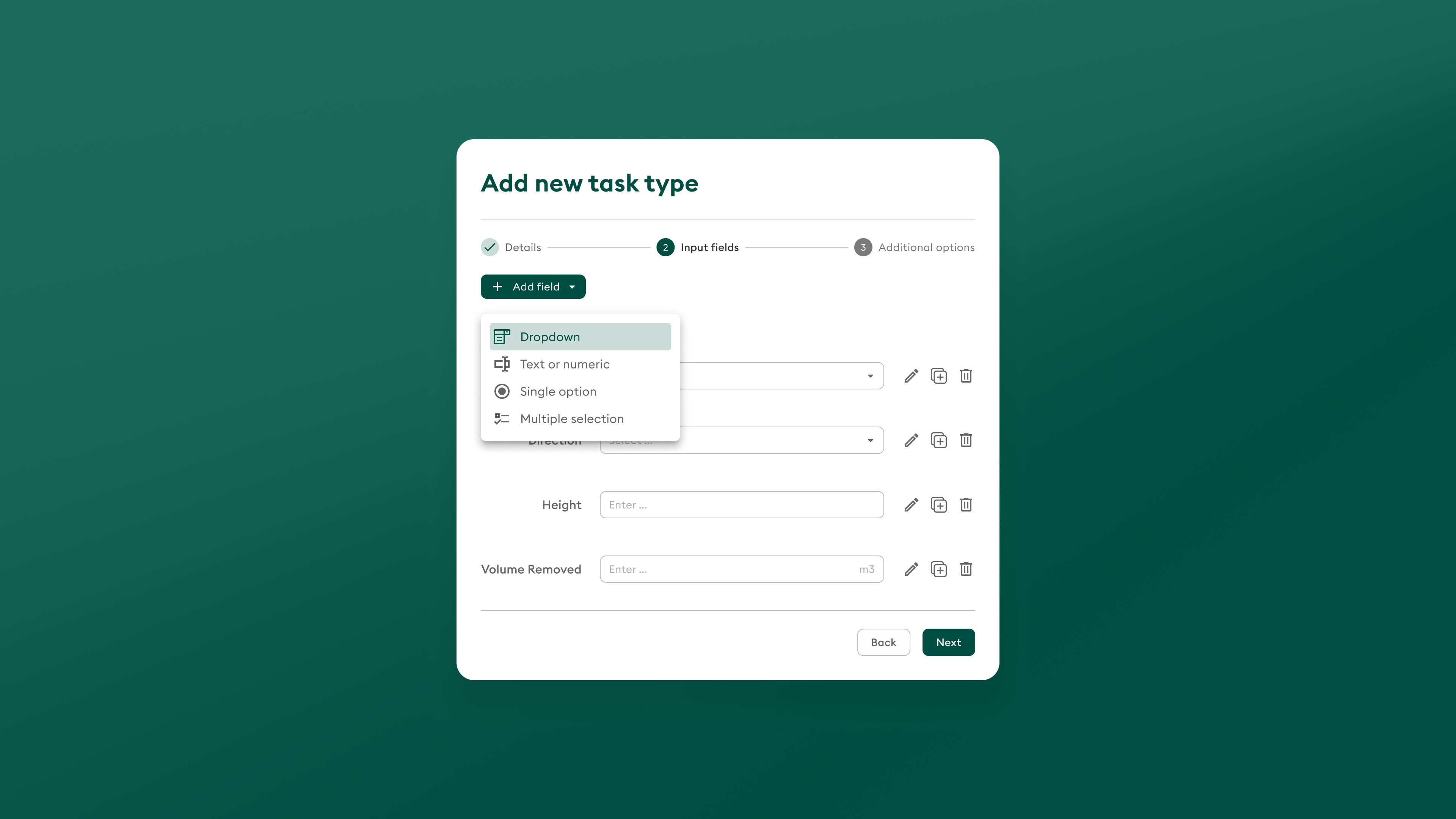 Custom task setup